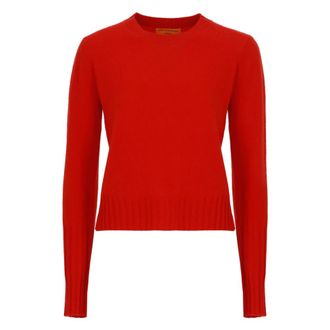 Guest In Residence Cashmere Knitwear, female, Orange, Size: M Shrunken Crew Sweater