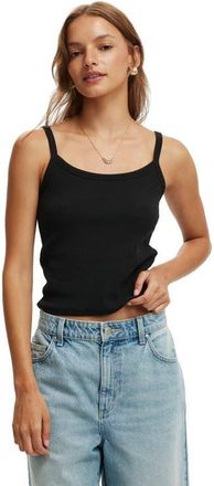 Cotton On Womens Goldie Rib Scoop Cami in Black at Nordstrom, Size Xx-Small