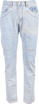 Jeckerson Mens Straight Leg Jeans - Light Grey Cotton - Size EU 42 (Mens)