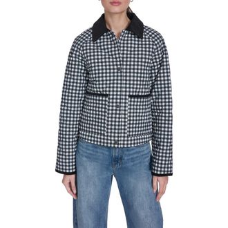 Levi's Quilted Barn Jacket in Black/White Gingham at Nordstrom, Size X-Large