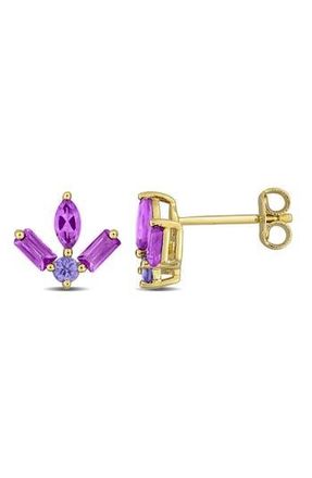Delmar African Amethyst & Tanzanite Cluster Stud Earrings in Purple at Nordstrom Rack
