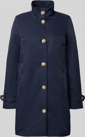 Christian Berg Trenchcoat mit Stehkragen und &Auml;rmelriegeln in Dunkelblau, Gr&ouml;&szlig;e 36