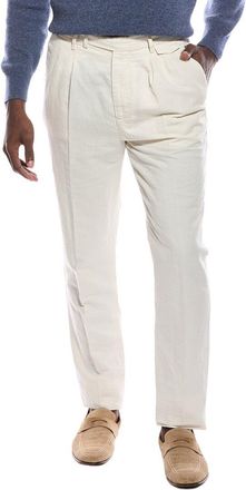 Brunello Cucinelli Pleated Leisure Fit Linen-Blend Pant
