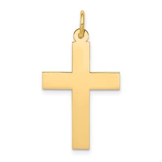 Diamond2Deal 14k Yellow Gold Polished Cross Pendant