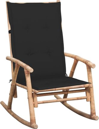 vidaXL Silla Mecedora Con Coj&iacute;n Bamb&uacute; Vidaxl