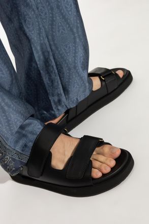 Etro Leather Sandals, Mens, Black