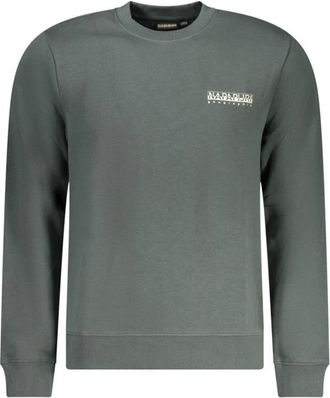 Napapijri Hoodies & sweatvesten, Heren, Groen, 2Xl, Katoen, Groene Crew Neck Logo Sweatshirt
