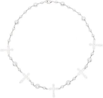 Darkai Collana con perle - Argento