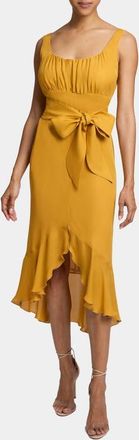Santorelli RINA Sleeveless Dress in Silk Georgette in Mango at Nordstrom, Size 4