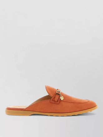 Tod's nabuk loafers buckle detail round toe rubber
