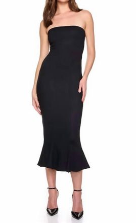 Susana Monaco Tube Trumpet Midi Dress In Black