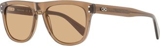 Ferragamo Ferragamo Mens Soft Square Sunglasses SF1111SCP 232 Transparent Brown 55mm