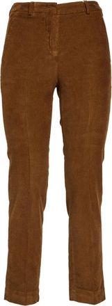 Incotex Brown Tailored Straight-Leg Textured Pants