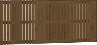 vidaXL Cabecero cama pared madera maciza pino marrón miel 204x3x90 cm Vidaxl