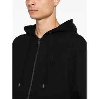 Wooyoungmi Logo Print Zip-Up Hoodie - Black