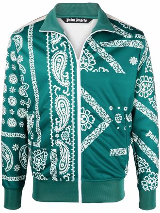Palm Angels bandana-print track jacket - Green