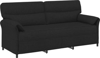 vidaXL Sof&aacute; De 3 Plazas Negro 198 X 83 X 95 Cm Tela Vidaxl