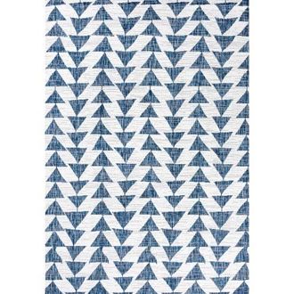 Jonathan Y Designs Andratx Modern Geometric Indoor/Outdoor Area Rug in Blue/ivory at Nordstrom, Size 3Ft 0In X 5Ft 0In