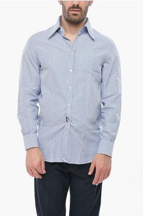 Gucci Cotton Poplin Shirt with Awning Stripes and Italian Collar size 40