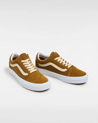 Vans Old Skool Sneakers Womens Brown Suede Athletic Skate Shoes HTAT1381