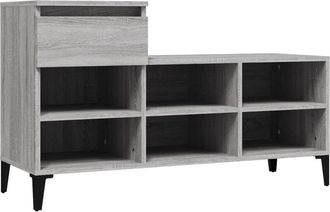 vidaXL Vidaxl - Mueble zapatero madera contrachapada gris Sonoma 102x36x60 cm
