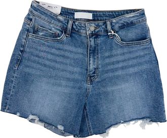 Flying Monkey Womens Handy High Rise Denim Shorts In Blue