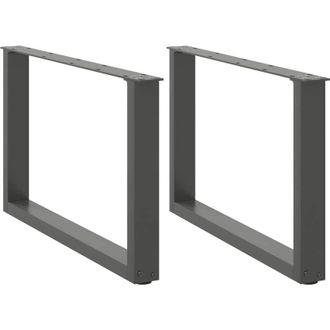 vidaXL Patas Para Mesa De Centro En Forma De U (2 Unidades), Antracita, 70 X (42-43) Cm, Acero Vidaxl