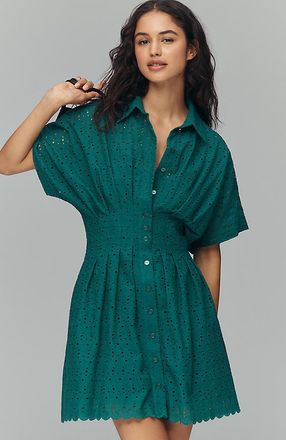 Exquise The Tobie Eyelet Mini Shirt Dress by Exquise