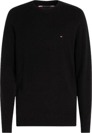 Tommy Hilfiger Ronde Hals Wollen Trui - Heren - Ronde hals truien - Zwart - M - Wol - Truien & Vesten