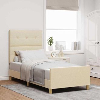 vidaXL vidaXL Struttura del letto con testiera Crema 80 x 200 cm Tessuto
