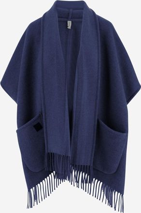 Ferragamo Womens Cape Cashmere Navy Capes Jacket