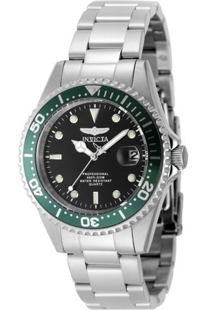 Invicta Pro Diver 48725 Heren Horloge - Quartz Uurwerk - Roestvrij Staal met zwarte Wijzerplaat - 37mm