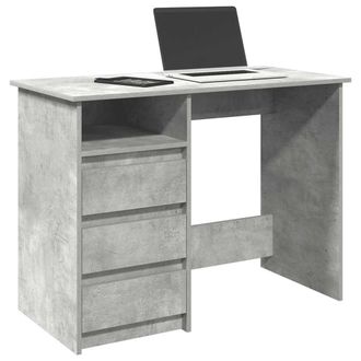 Berkfield Home Desk Concrete Grey 102x50x75 cm Engineered Wood | Size: 102 x 50 x 75 cm
