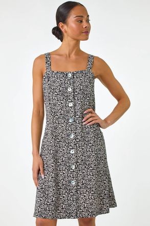 Roman Floral Ditsy Button Dress