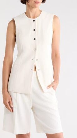 DKNY Textured Crepe Vest in Coconut at Nordstrom Rack, Size 16