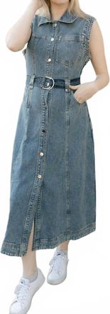 Elan Denim Midi Dress In Blue