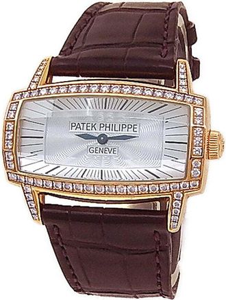 Patek Philippe Pre-owned Patek Philippe Gondolo Gemma Hand Wind Diamond Silver Dial Ladies Watch 4991R-001
