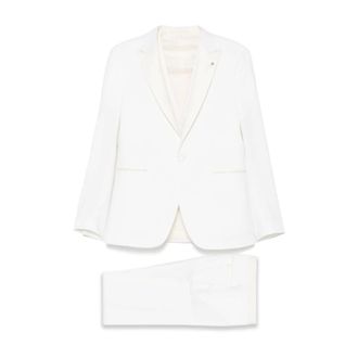 Tagliatore Single Breasted Suits, male, White, Size: XL Mens Clothing Suit Panna Ss25