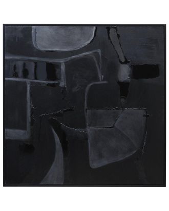 Harp & Finial Obsidian Framed Canvas Art With 1.5In Frame