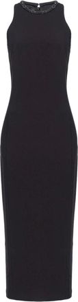Pinko Pinko, Kleedjes, Dames, Zwart, M, Honfleur jurk van technische cady met strass