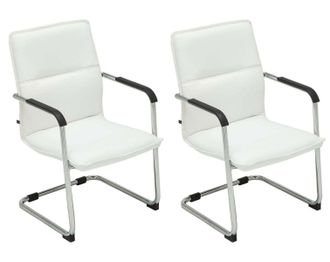 Clp Set Di 2 Sedie Cantilever Seattle In Similpelle Bianco