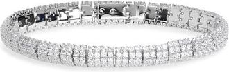 Nadri Crushed Pavé Dome Bracelet in Rhodium at Nordstrom