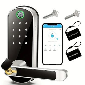 OEM Cerradura Por Huella Dactilar, Apertura Libre Mediante C&oacute;digo, Cierre Total, Color Plata (para Puertas Interiores)