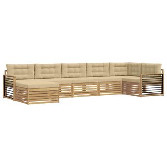 vidaXL Conjunto De Sof&aacute;s De Exterior 7 Uds. Y Beige Vidaxl