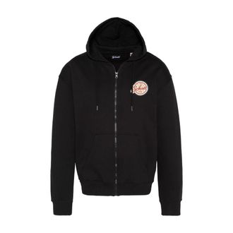 Schott NYC Schott Nyc, Hoodies & sweatvesten, Heren, Zwart, 2Xl, Katoen, Baseball sweatshirt met rits en capuchon