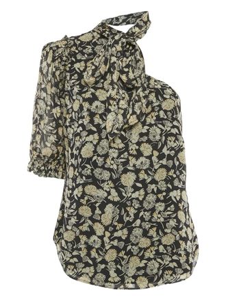 Polo Ralph Lauren floral-print one-shoulder top - Nero