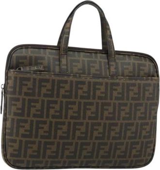 Fendi Pre-owned Handbags, female, Brown, Size: ONE SIZE Pre-owned Canvas Home-Office