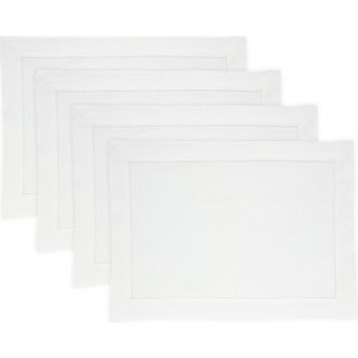 Solino Home Linen Placemats - Medium Weight Hemstitch, 14 x 19 in White at Nordstrom
