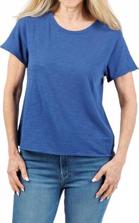 Elliott Lauren Willa Short Sleeve Boxy Tee In Lapis