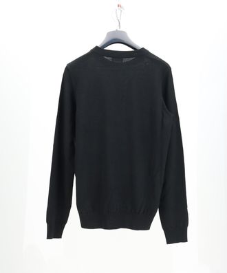 Celine Mens Crewneck Wool Sweater Black Fleece (ovis Aries)
